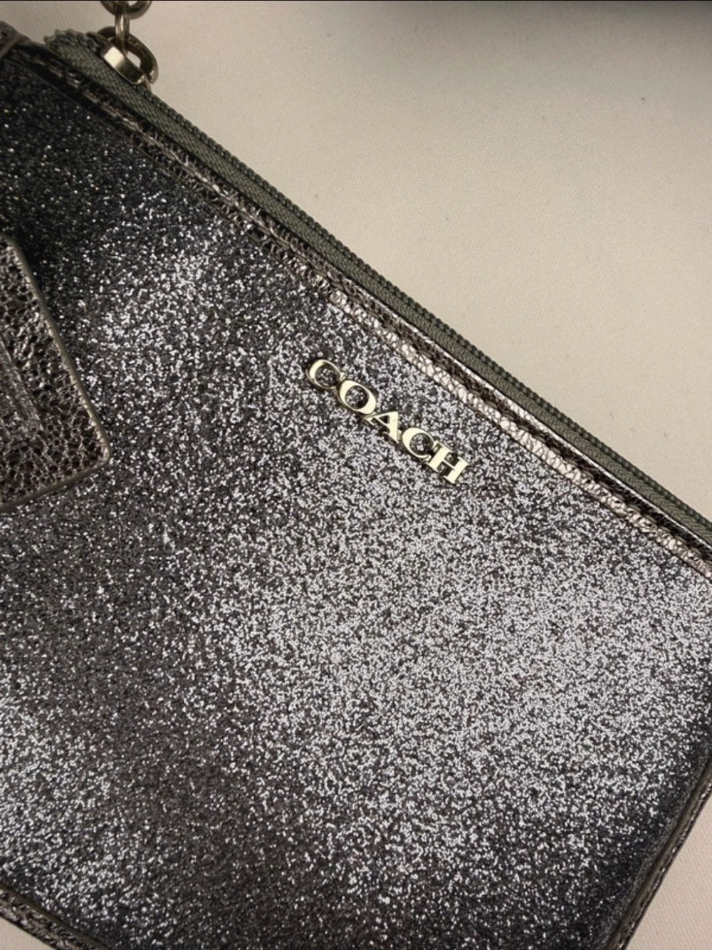 Coach Metallic Gunmetal Corner Zip
Wristlet - Picture 2 of 5